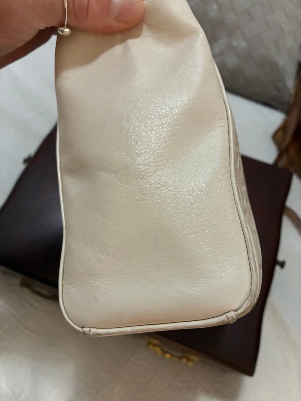 COACH #27391 Taylor Eyelet Chalk Leather Tote